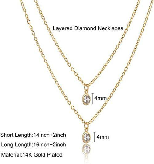 Layered Cubic Zirconia Necklace - Aiora