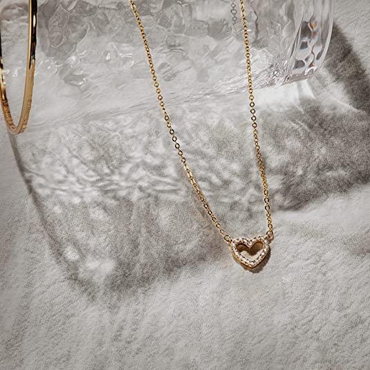 Tiny CZ Heart Necklace - Aiora