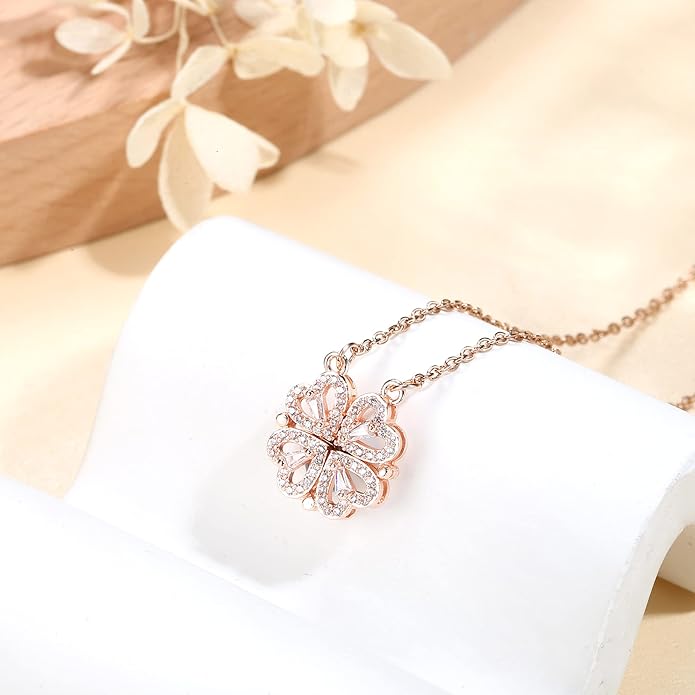 Love Heart Magnetic/Foldable Pendant Necklace - Aiora