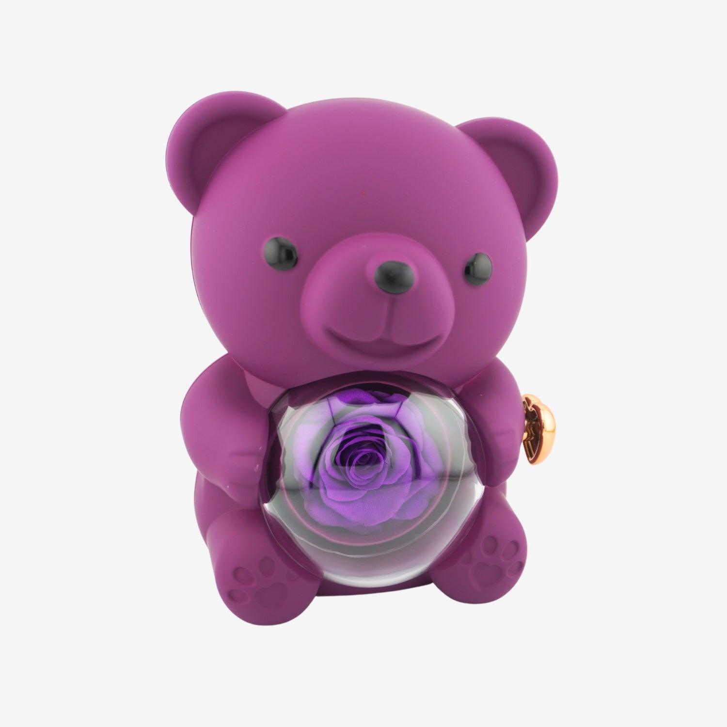 Eternal Rose Bear with Engraved Necklace - Aiora