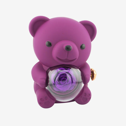 Eternal Rose Bear with Engraved Necklace - Aiora