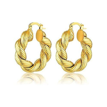 Chunky Twist Rope Hoop Earrings