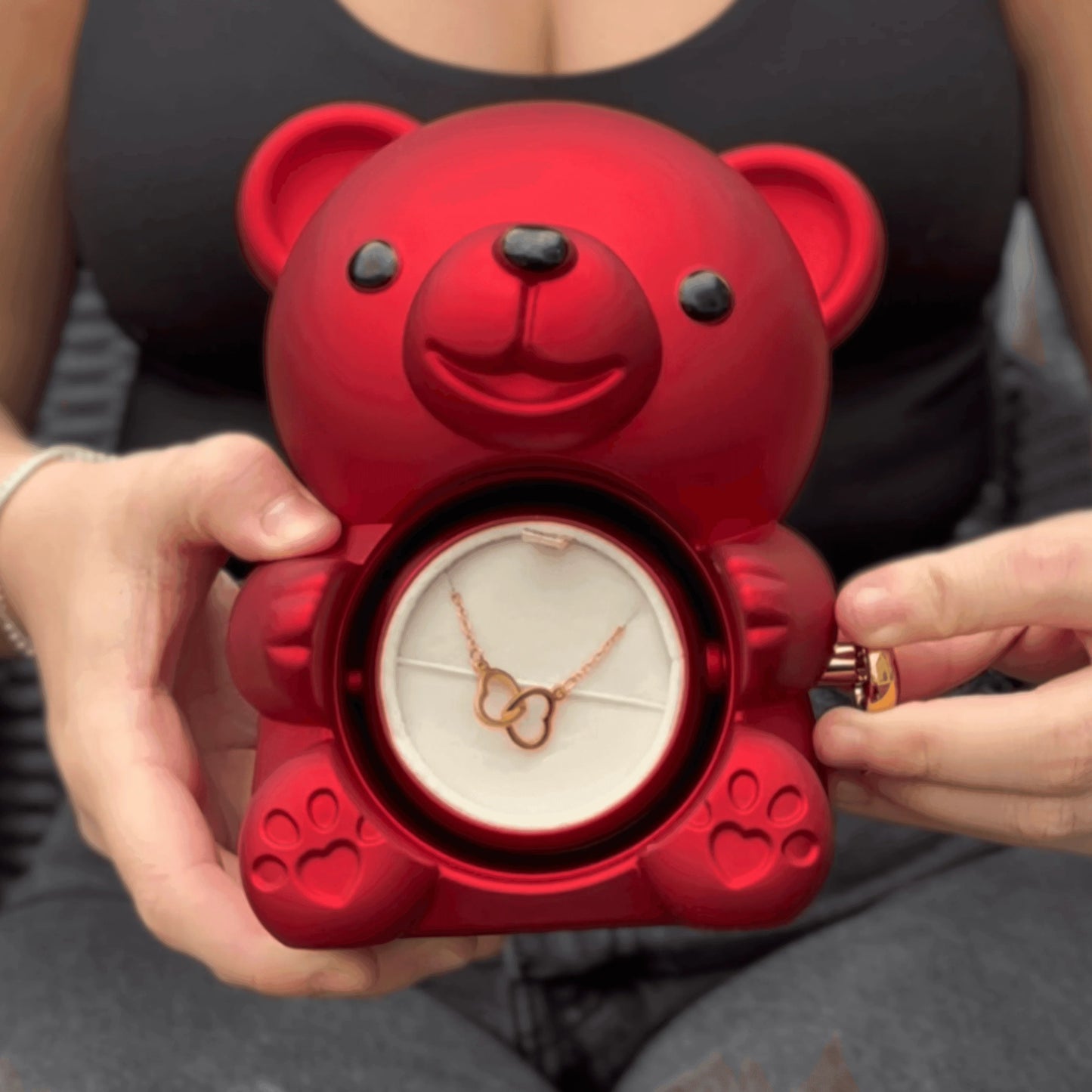 Eternal Rose Bear with Engraved Necklace - Aiora