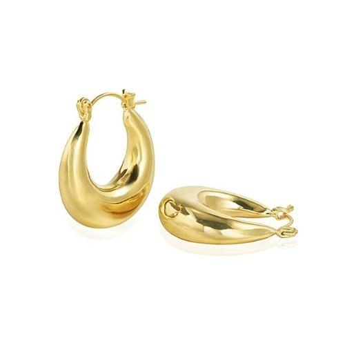 Oval Dome Hoop Earrings - Aiora
