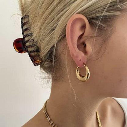 Oval Dome Hoop Earrings - Aiora