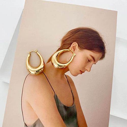 Oval Dome Hoop Earrings - Aiora