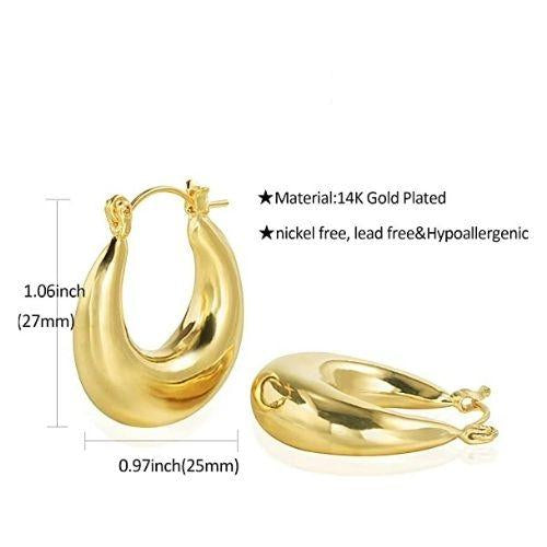 Oval Dome Hoop Earrings - Aiora