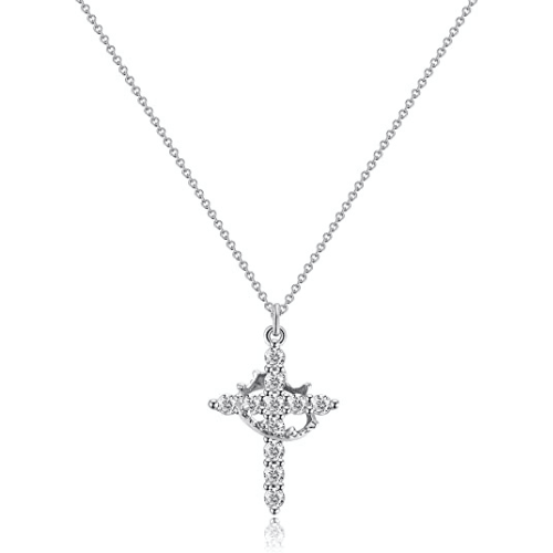 Crown with Cross Pendant Necklace