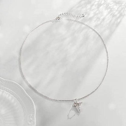 Crown with Cross Pendant Necklace