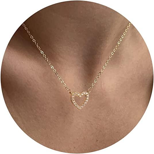 Tiny CZ Heart Necklace