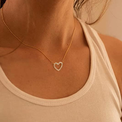 Tiny CZ Heart Necklace