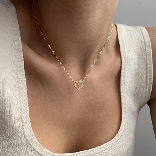 Tiny CZ Heart Necklace